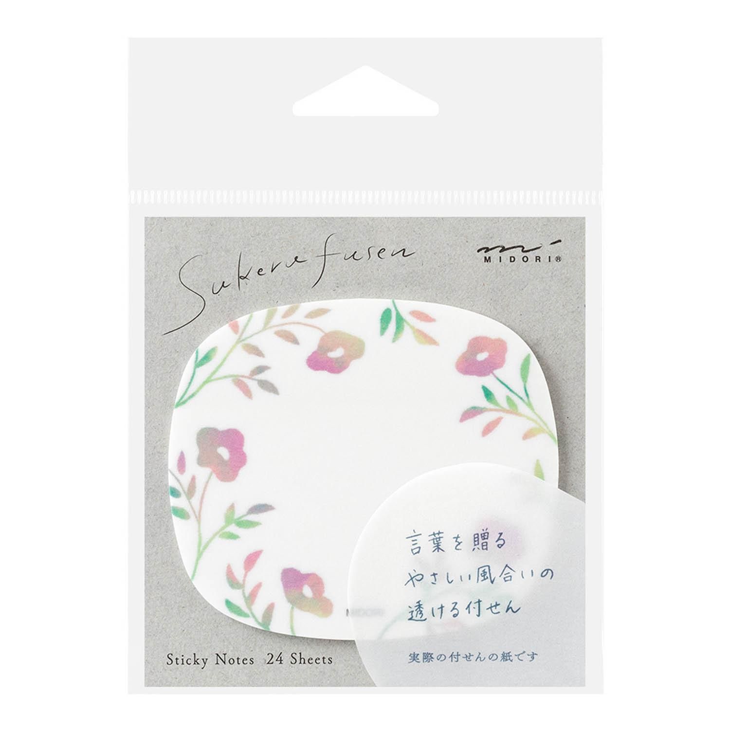 Midori - Sticky Notes Transparency Flower Pink