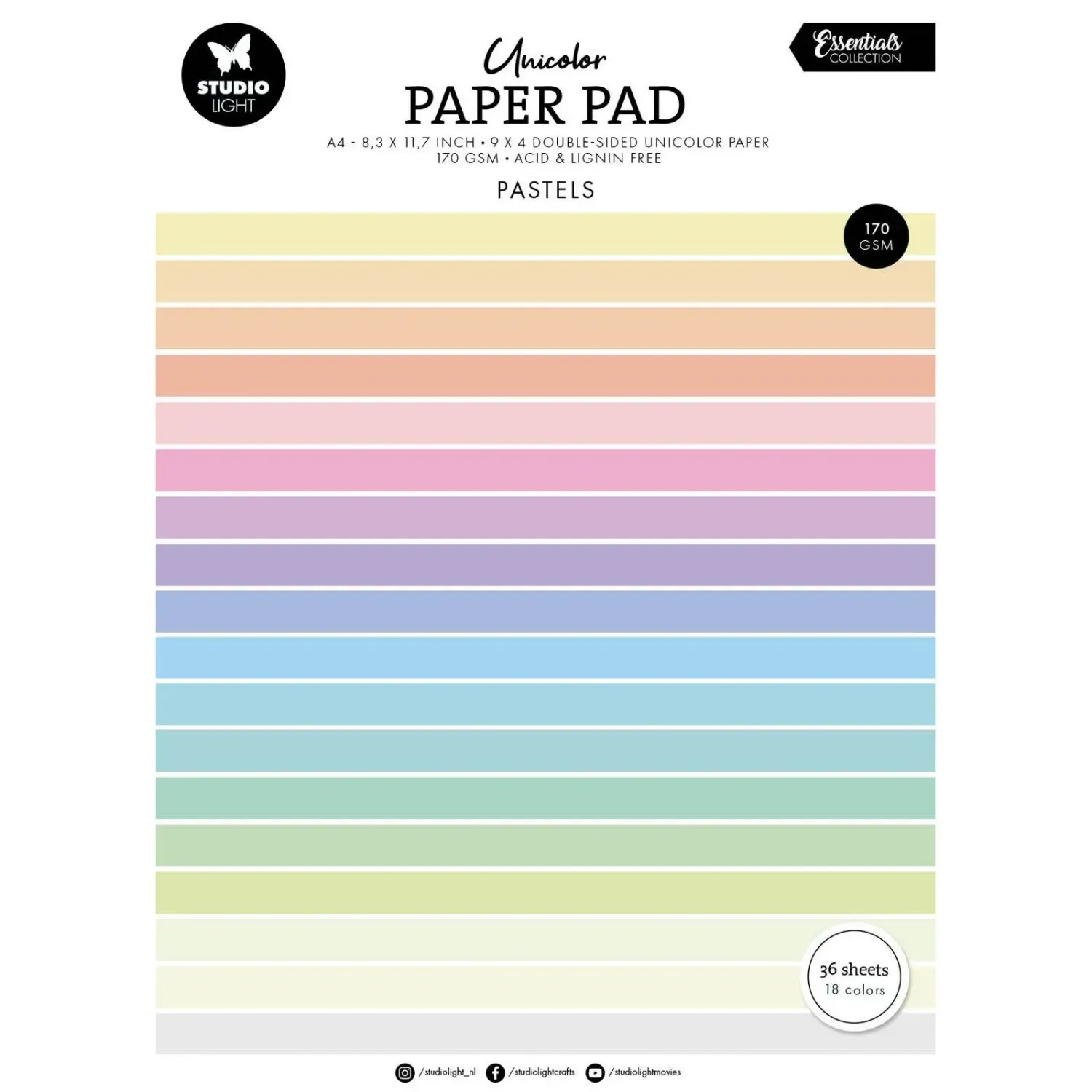 Paper pad  - Unicolor Pastels