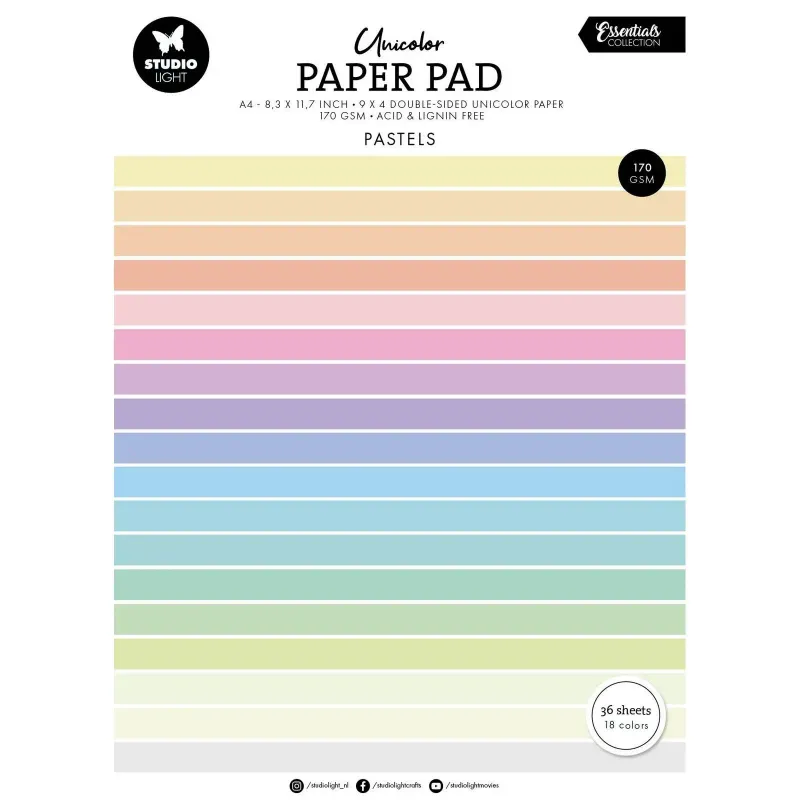 Paper pad  - Unicolor Pastels