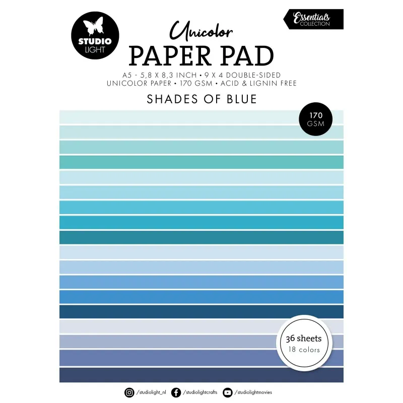 Paper pad  - Unicolor Shades of Blue