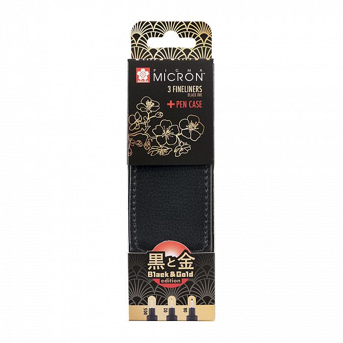 Sakura Pigma Micron Black & Gold Edition fineliner set + estuche
