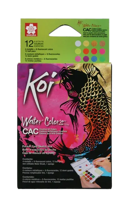 Acuarelas Sakura Koi 12 medias pastillas