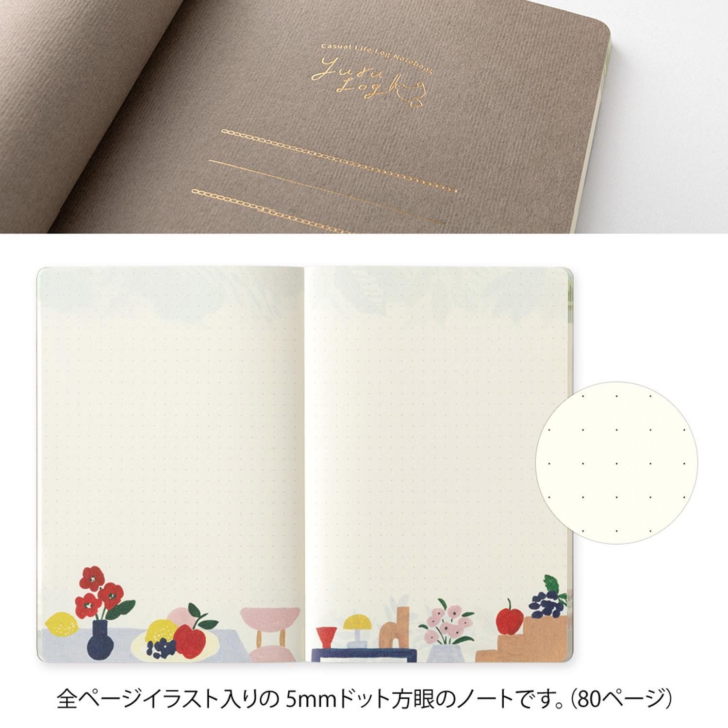 Midori - Yuru Log Notebook B6 Motif Textile