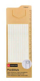 Notas adhesivas y regla marcapáginas Notas adhesivas y regla marcapáginas