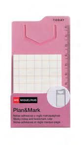 Notas adhesivas y regla marcapáginas Notas adhesivas y regla marcapáginas