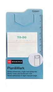 Notas adhesivas y regla marcapáginas Notas adhesivas y regla marcapáginas