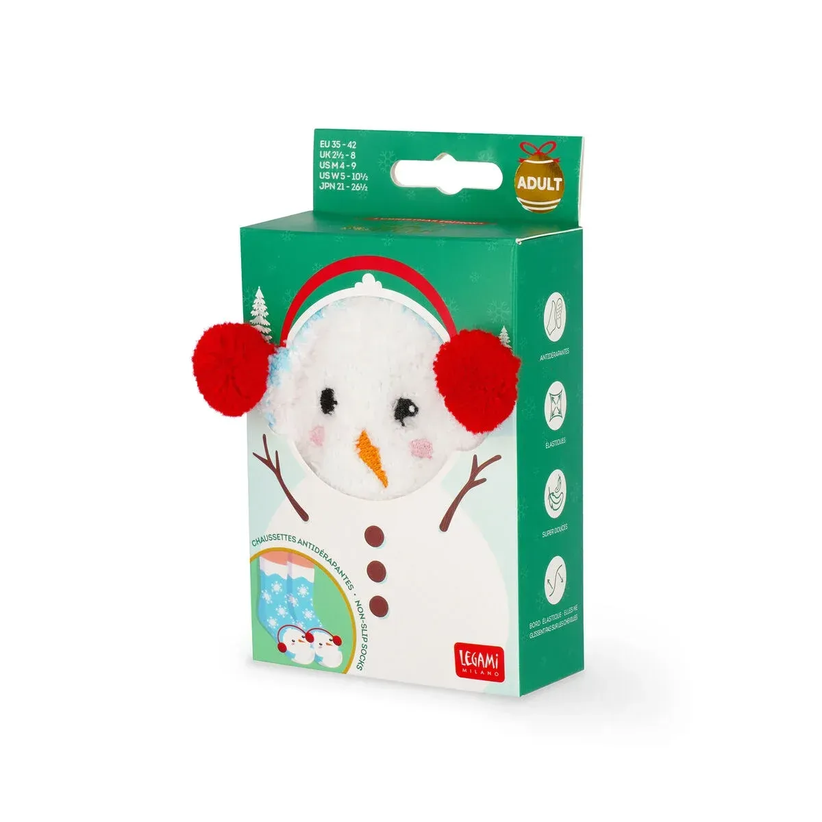 Legami - Calcetines antideslizantes  Snowman  - Talla Adulto Legami - Calcetines antideslizantes  Snowman  - Talla Adulto