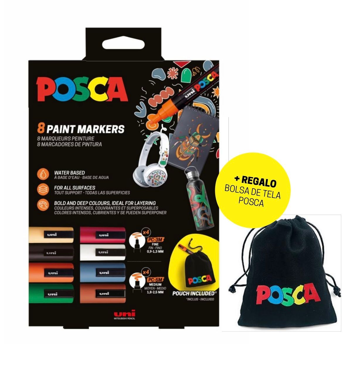 Posca - Set 8 rotuladores acrílicos