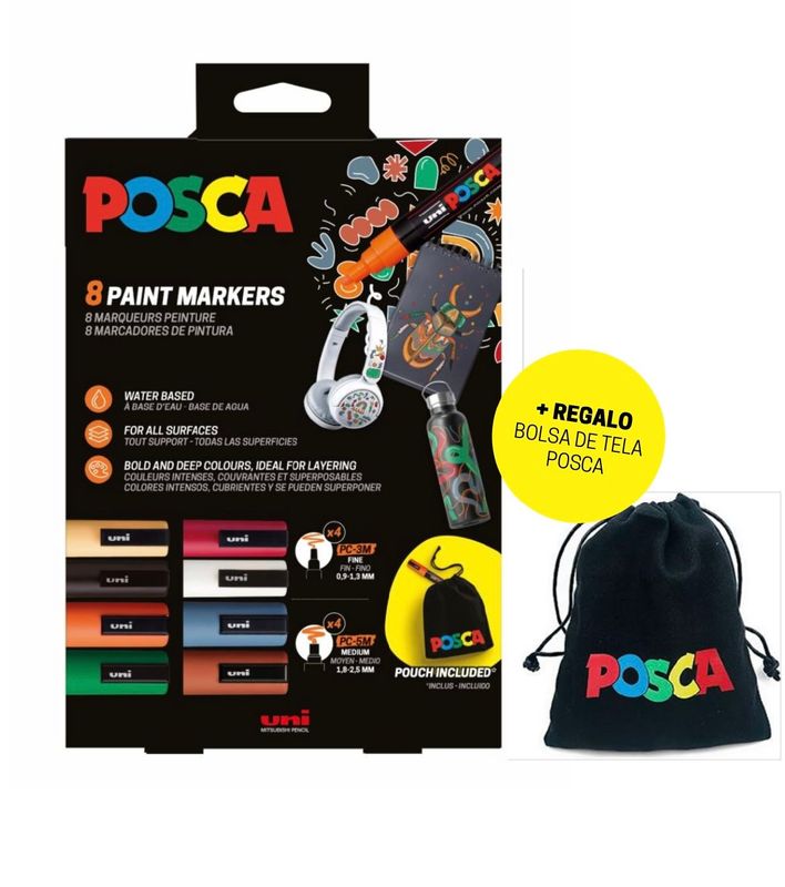 Posca - Set 8 rotuladores acrílicos