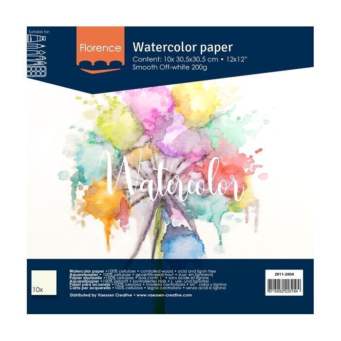 Watercolor paper 200gr  - 30,5x30,5