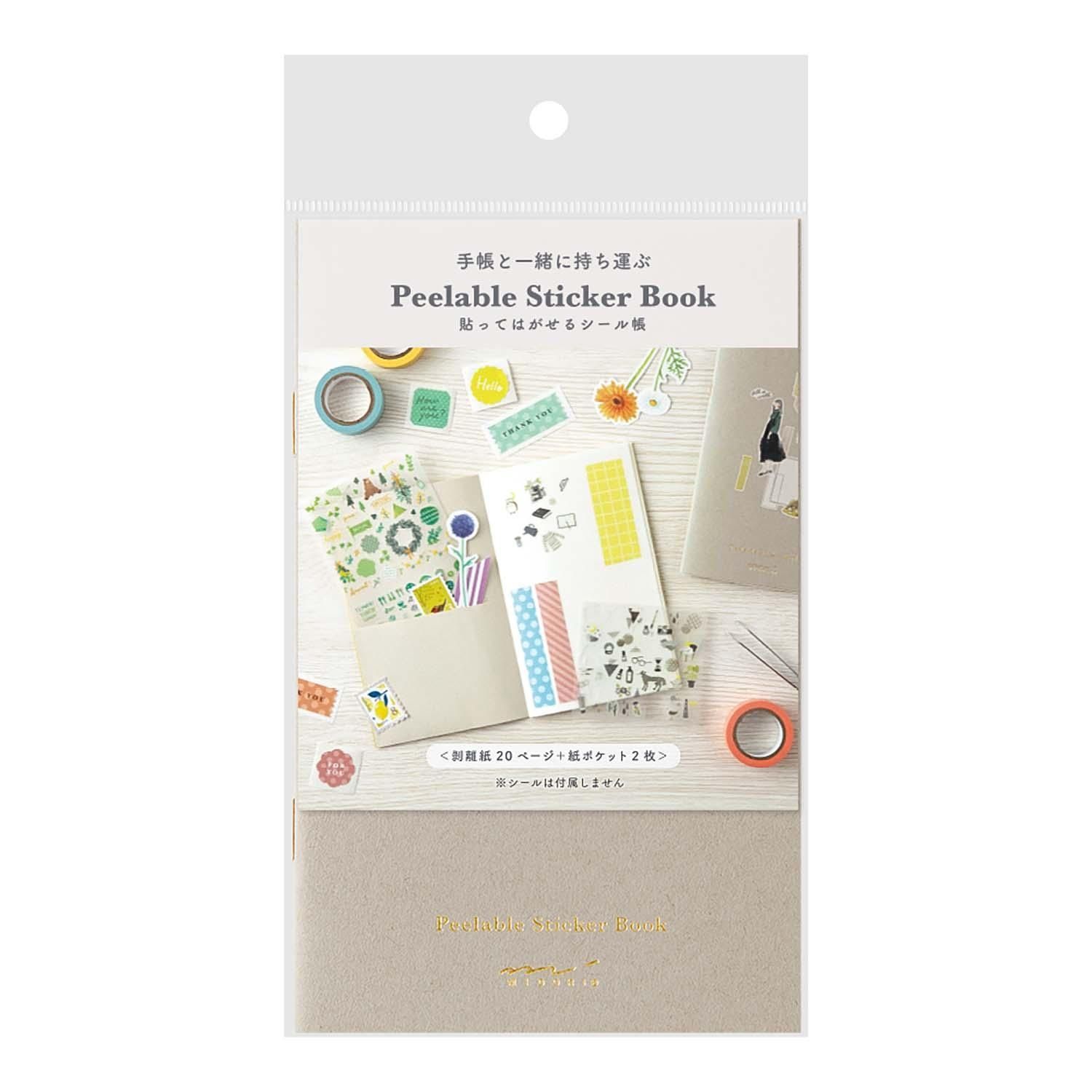 Midori - Sticker Book with Pocket Gray