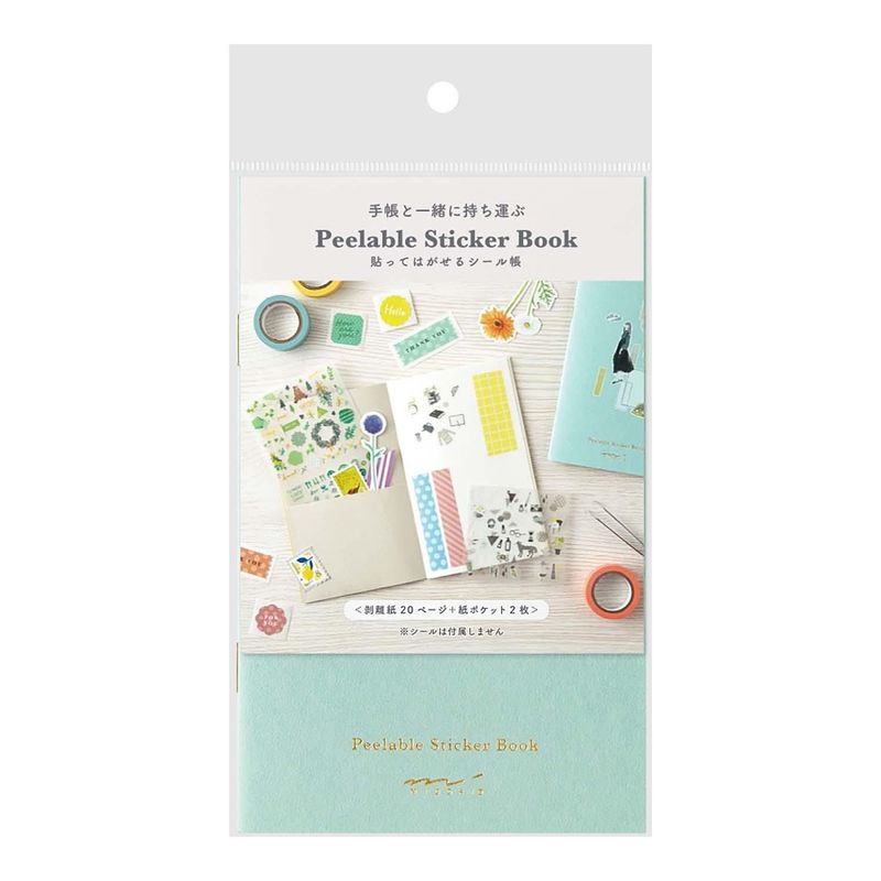 Midori - Sticker Book with Pocket Light Blue