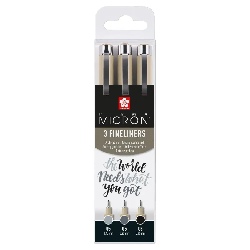 Pigma Micron 3 gama grises