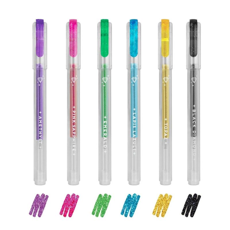 Legami - Set de 6 Minibolígrafos de Gel con Purpurina - Shine Like a Diamond
