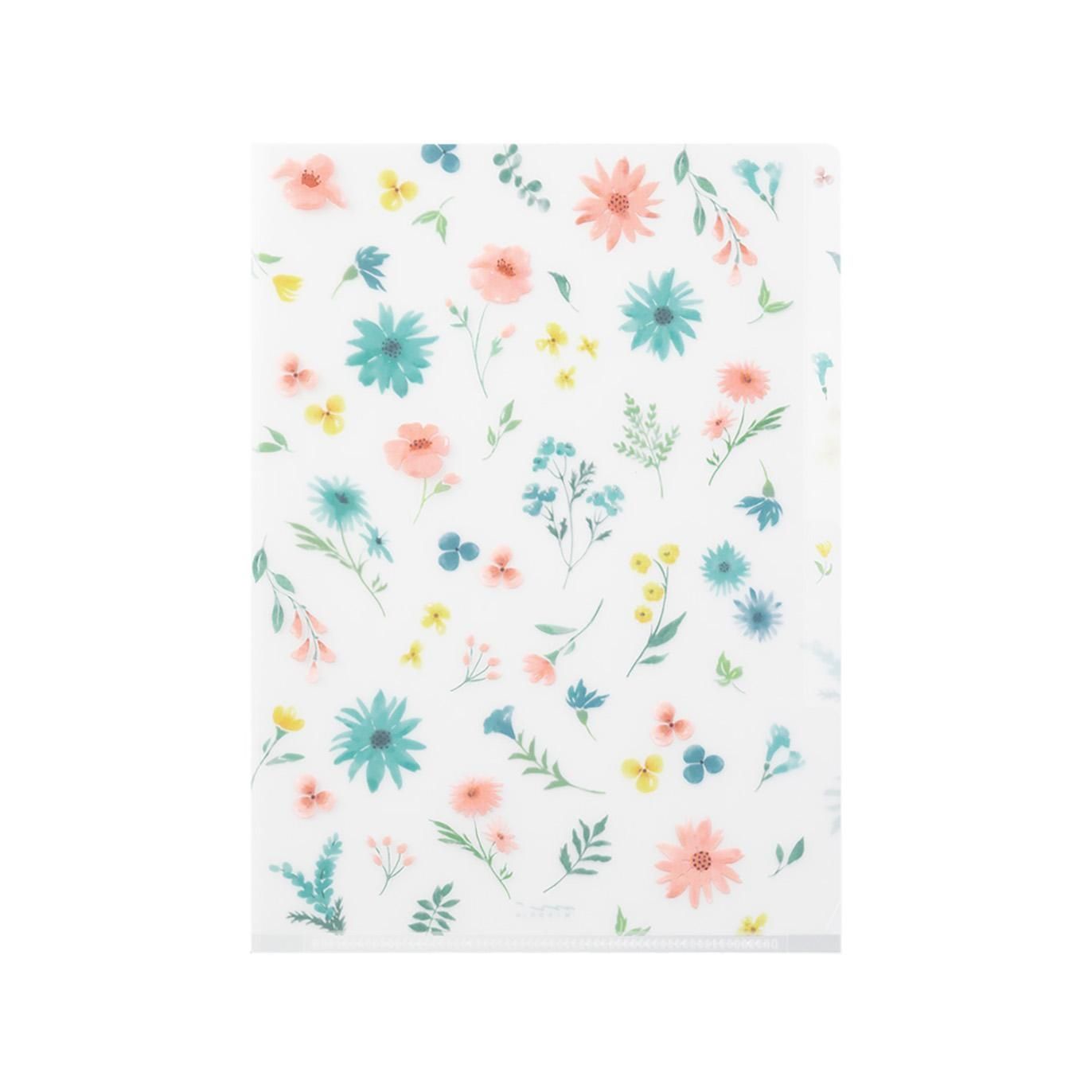 Folder transparente de 3 bolsillos (A5) Flores. Folder transparente de 3 bolsillos (A5) Flores.