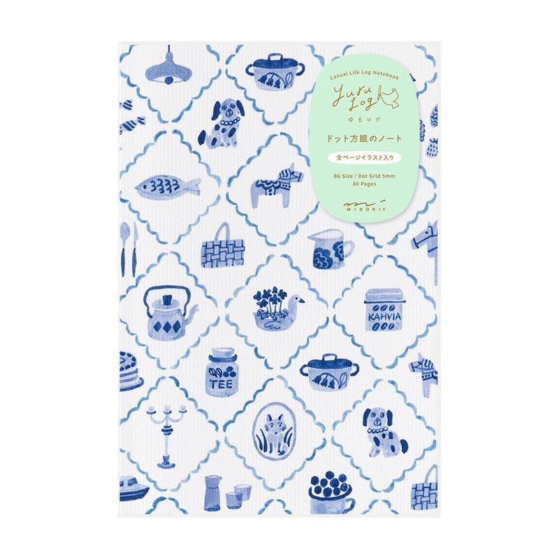 Yuru Log Notebook (B6) Blue Nordic