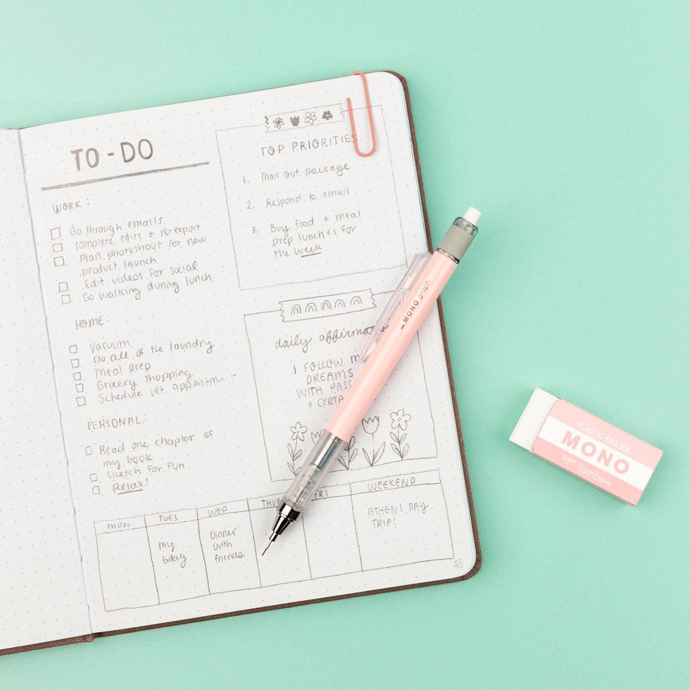 Tombow-Portaminas MONO Graph 0,5mm con goma color Nude