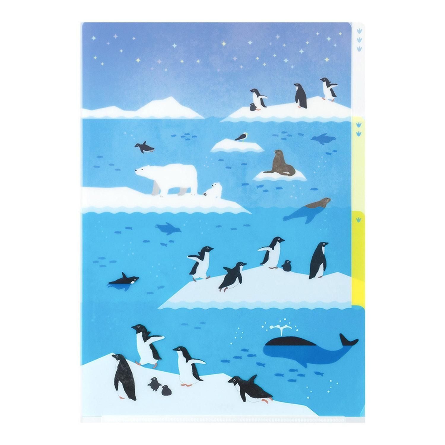 Midori - Folder transparente de 3 bolsillos (A4) Criaturas del mar