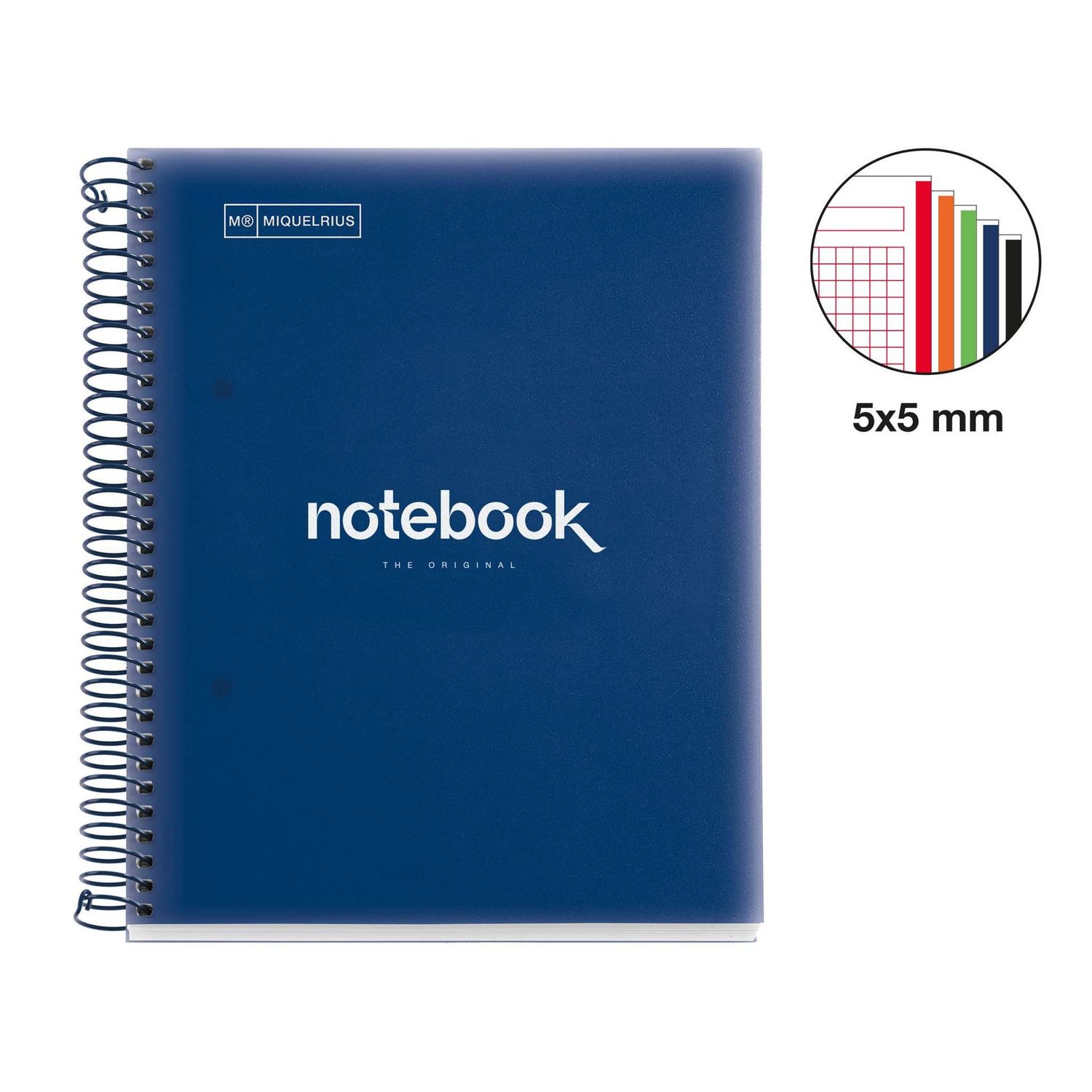Cuaderno Tapa Blanda A5 Cuadrícula 120 Hojas Emotions Miquelrius Marino