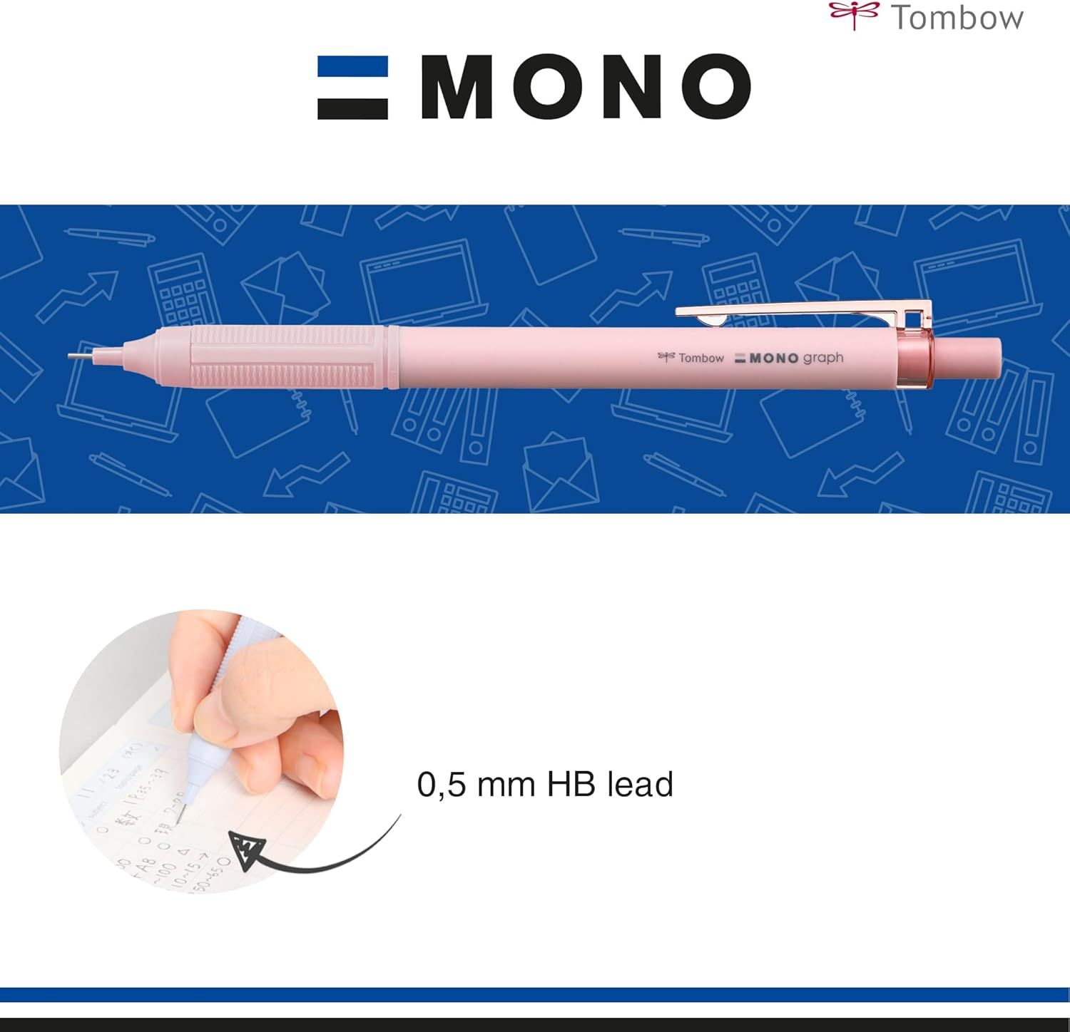 Tombow-Portaminas Mono Graph Smokey Color rosa