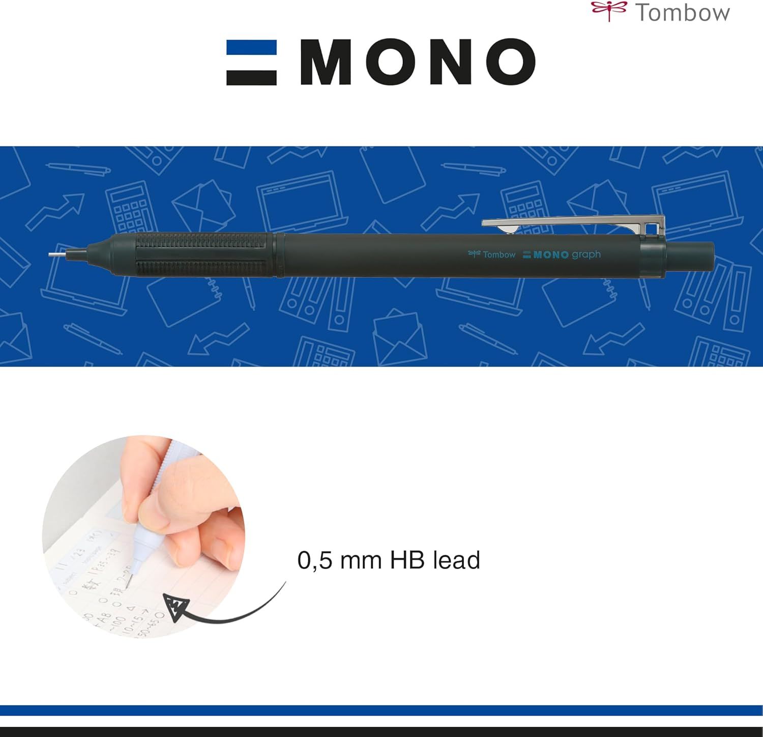 Tombow-Portaminas Mono Graph Smokey Color negro