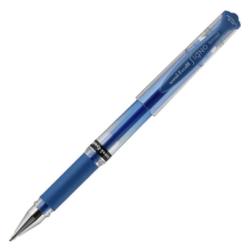 Bolígrafo Uni-Ball Signo Broad metálico azul