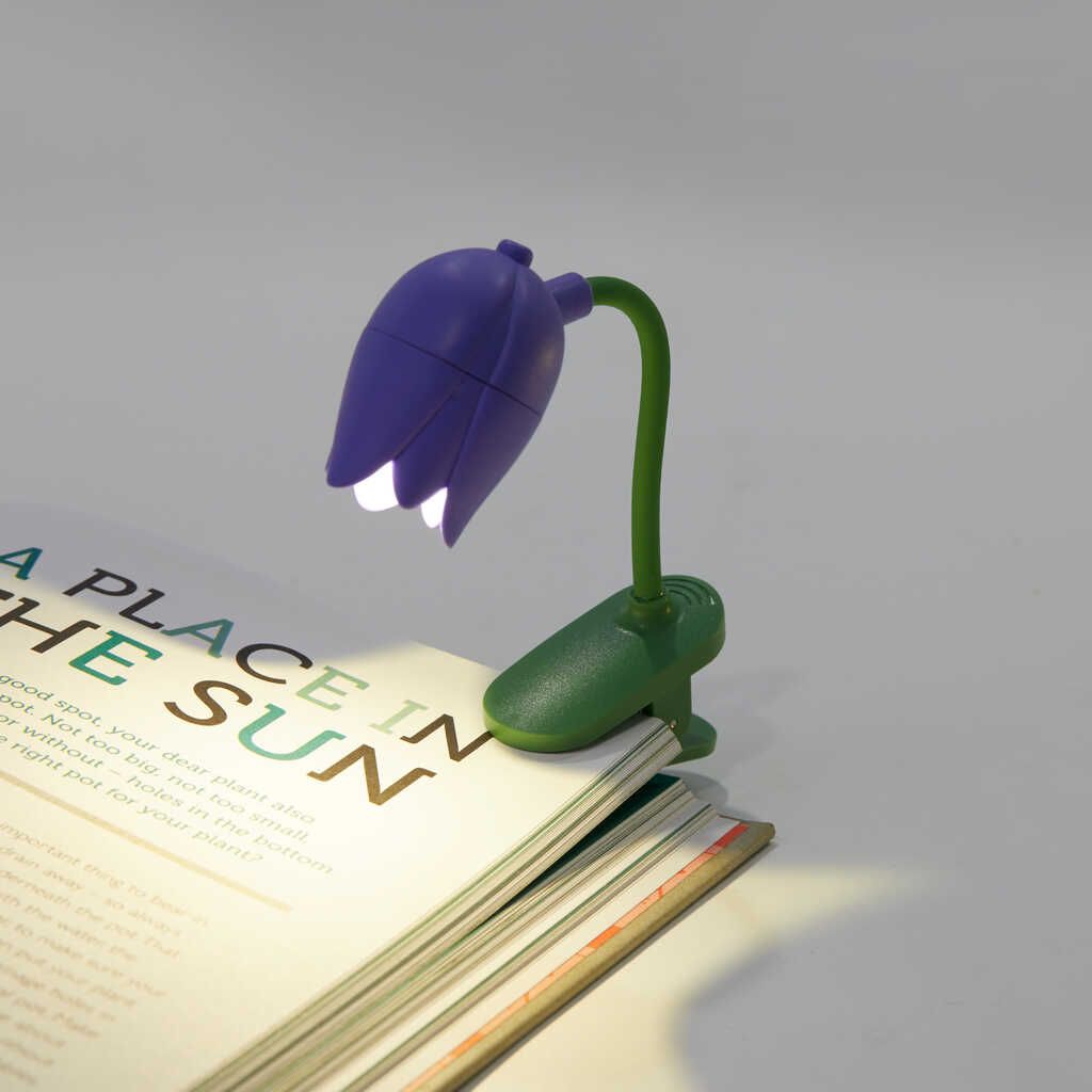 Luz lectura tulipán morado