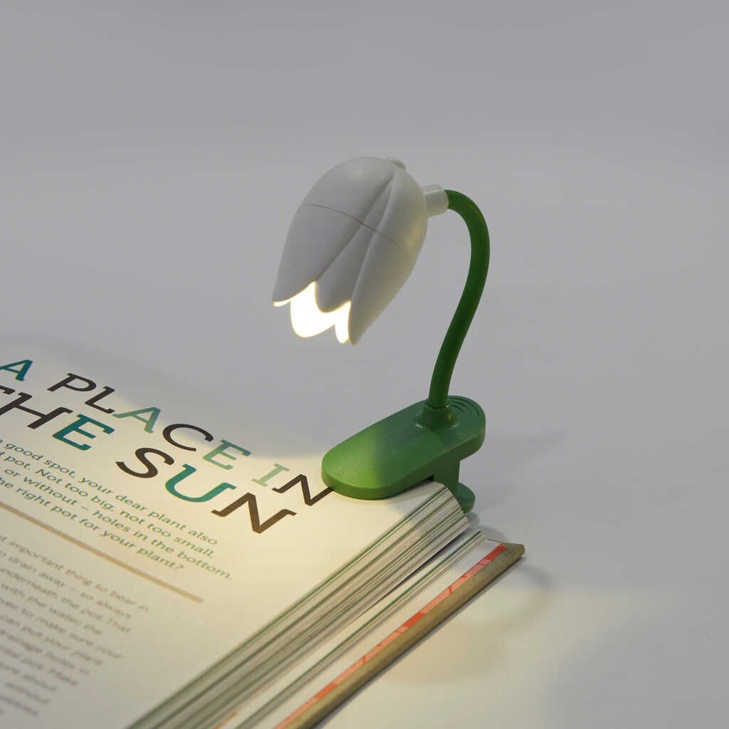 Luz lectura tulipán blanco