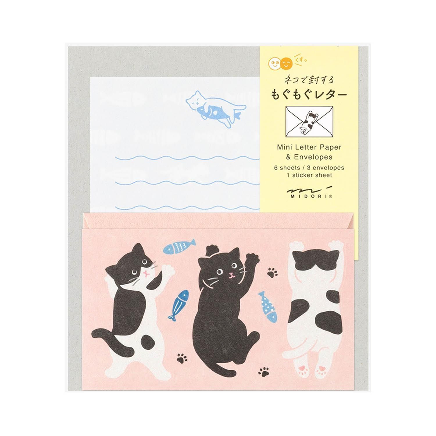 Mini set cartas y sobres con stickers hungry cat Mini set cartas y sobres con stickers hungry cat