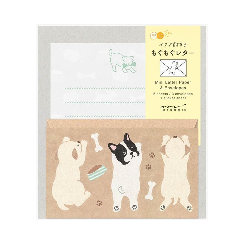 Mini set cartas y sobres con stickers hungry dog