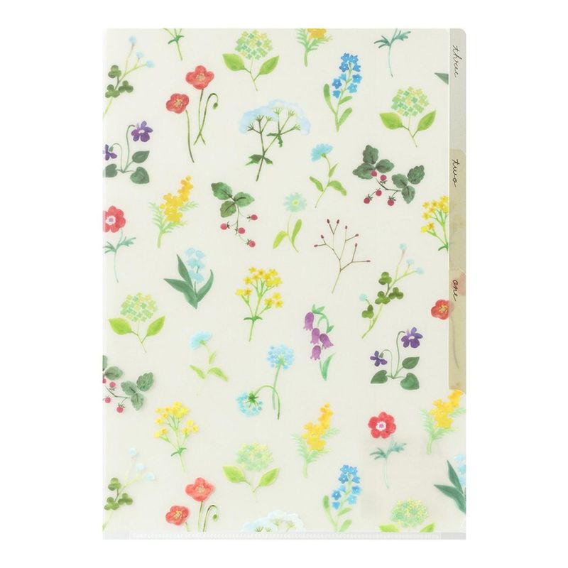 Midori - Folder transparente de 3 bolsillos (A4) Flores