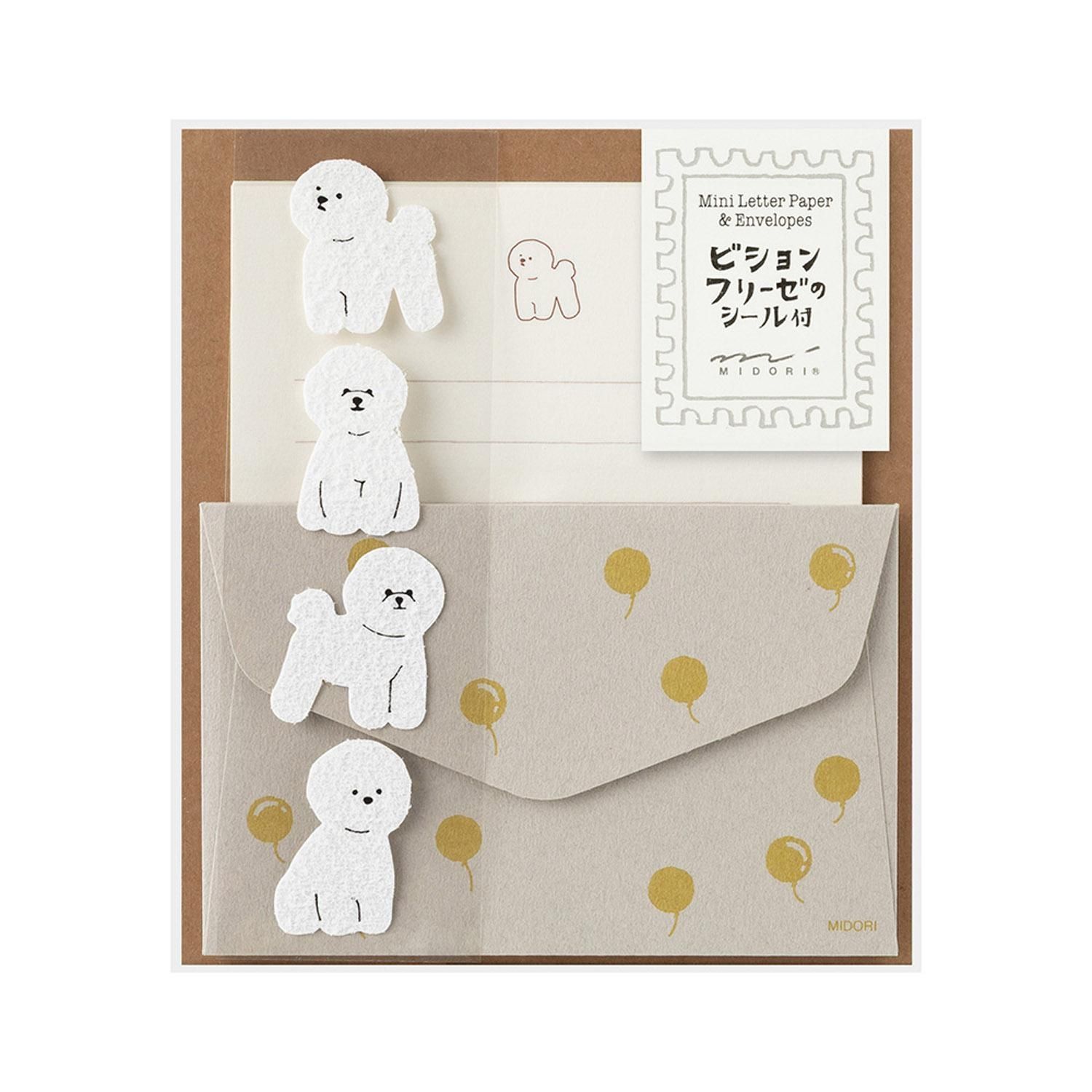 Mini set cartas y sobres con stickers bichon frise Mini set cartas y sobres con stickers bichon frise