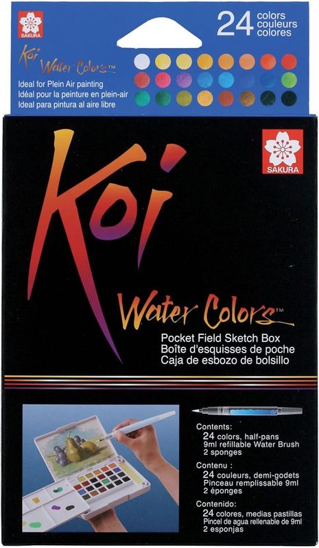 Acuarelas Sakura Koi 24vmedias pastillas
