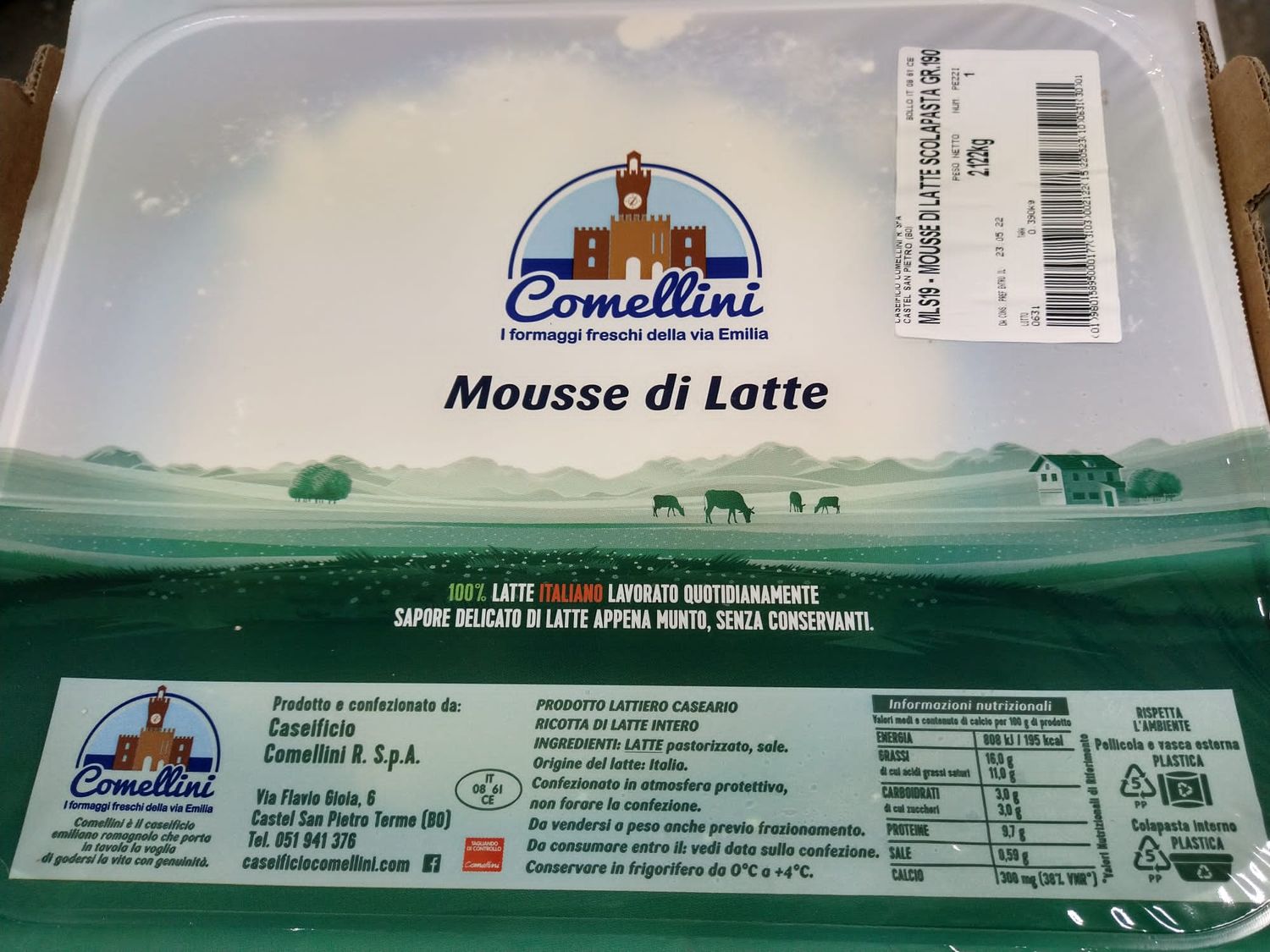 MOUSSE DI LATTE SCOLAPASTA 1,9KG CIRCA COMELLINI