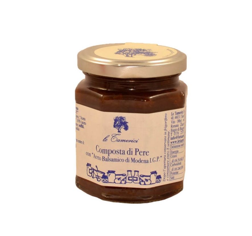 COMPOSTA DI PERE CON ACETO BALSAMICO DI MODENA I.G.P. 120GR LE TAMERICI