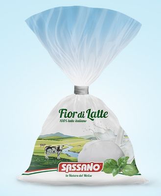 MOZZARELLA FIORDILATTE SACCHETTO CLIP 250GR SASSANO CONFEZIONE DA 6 PEZZI