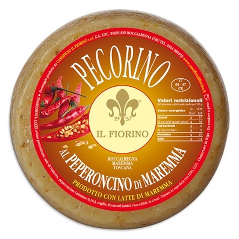 PECORINO AL PEPERONCINO 900 GR CIRCA IL FIORINO PECORINO AL PEPERONCINO 900 GR CIRCA IL FIORINO