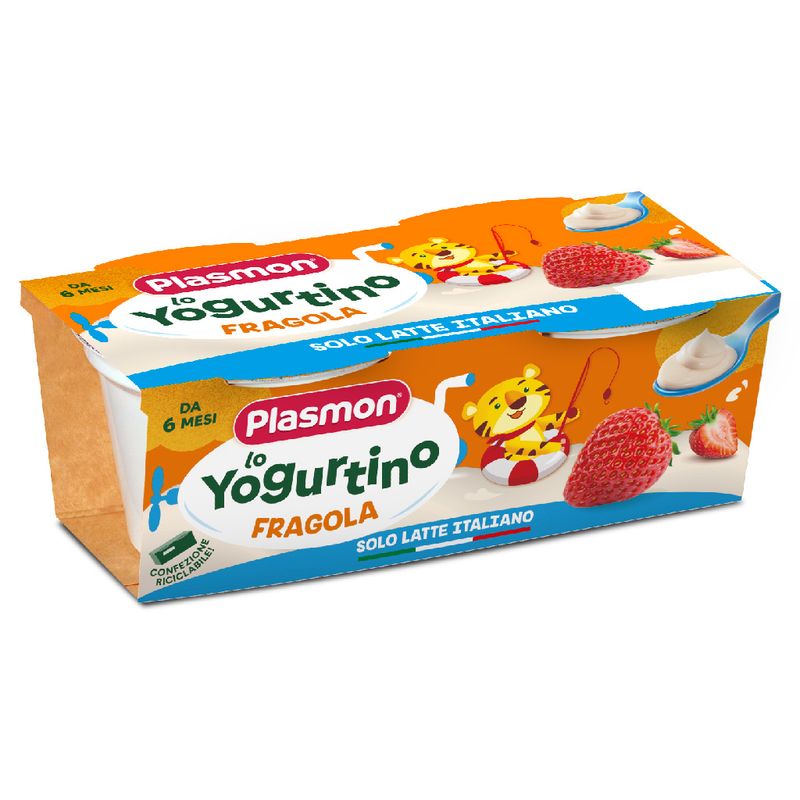 YOGURTINO PLASMON FRAGOLA 100 GR X 2 SCATOLA DA 6 CONFEZIONI