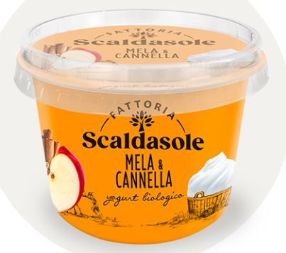 YOGURT MELA E CANNELLA BIOLOGICO 250GR SCALDASOLE SCATOLA DA 6 CONFEZIONI