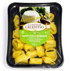 TORTELLONI RICOTTA E SPINACI 300 GR LA PASTA DI CELESTINO SCATOLA DA 4 CONFEZIONI TORTELLONI RICOTTA E SPINACI 300 GR LA PASTA DI CELESTINO SCATOLA DA 4 CONFEZIONI