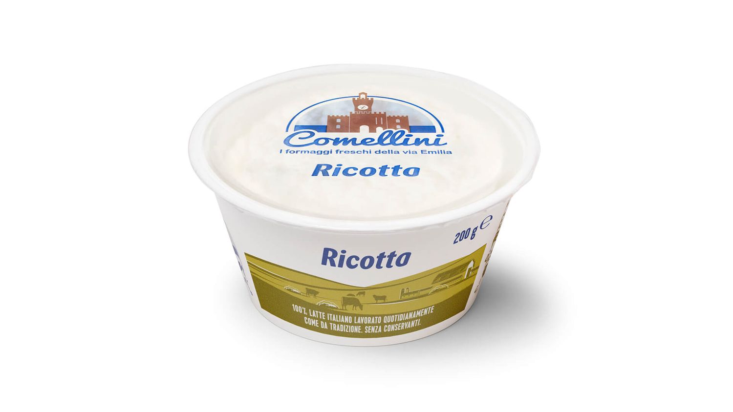 RICOTTA DI SIERO SENZA LATTOSIO 200 GR COMELLINI RICOTTA DI SIERO SENZA LATTOSIO 200 GR COMELLINI