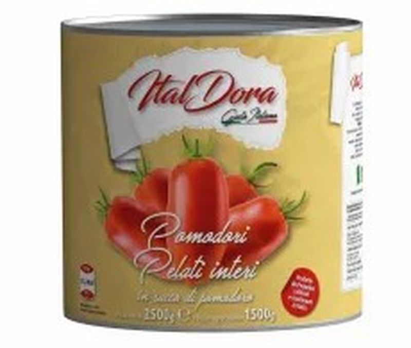 POMODORI PELATI INTERI ITALIANI LATTA DA 2,5 KG DORA POMODORI PELATI INTERI ITALIANI LATTA DA 2,5 KG DORA