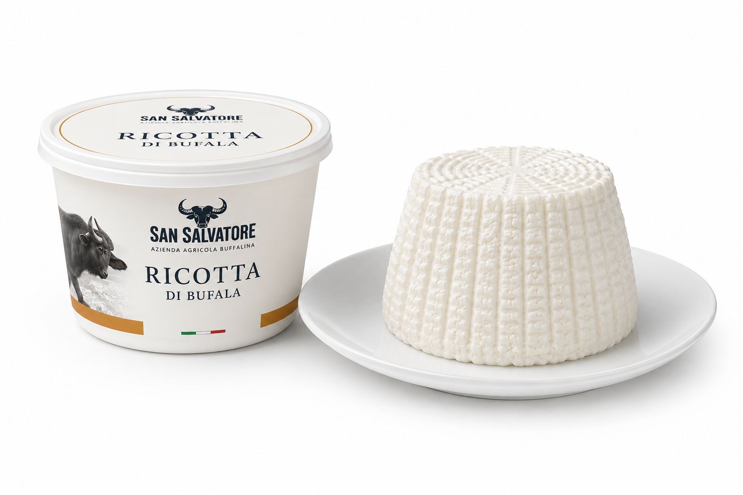 RICOTTA DI SIERO DI LATTE DI BUFALA CONFEZIONE DA 100GR X 2 SAN SALVATORE SCATOLA DA 8 CONFEZIONI