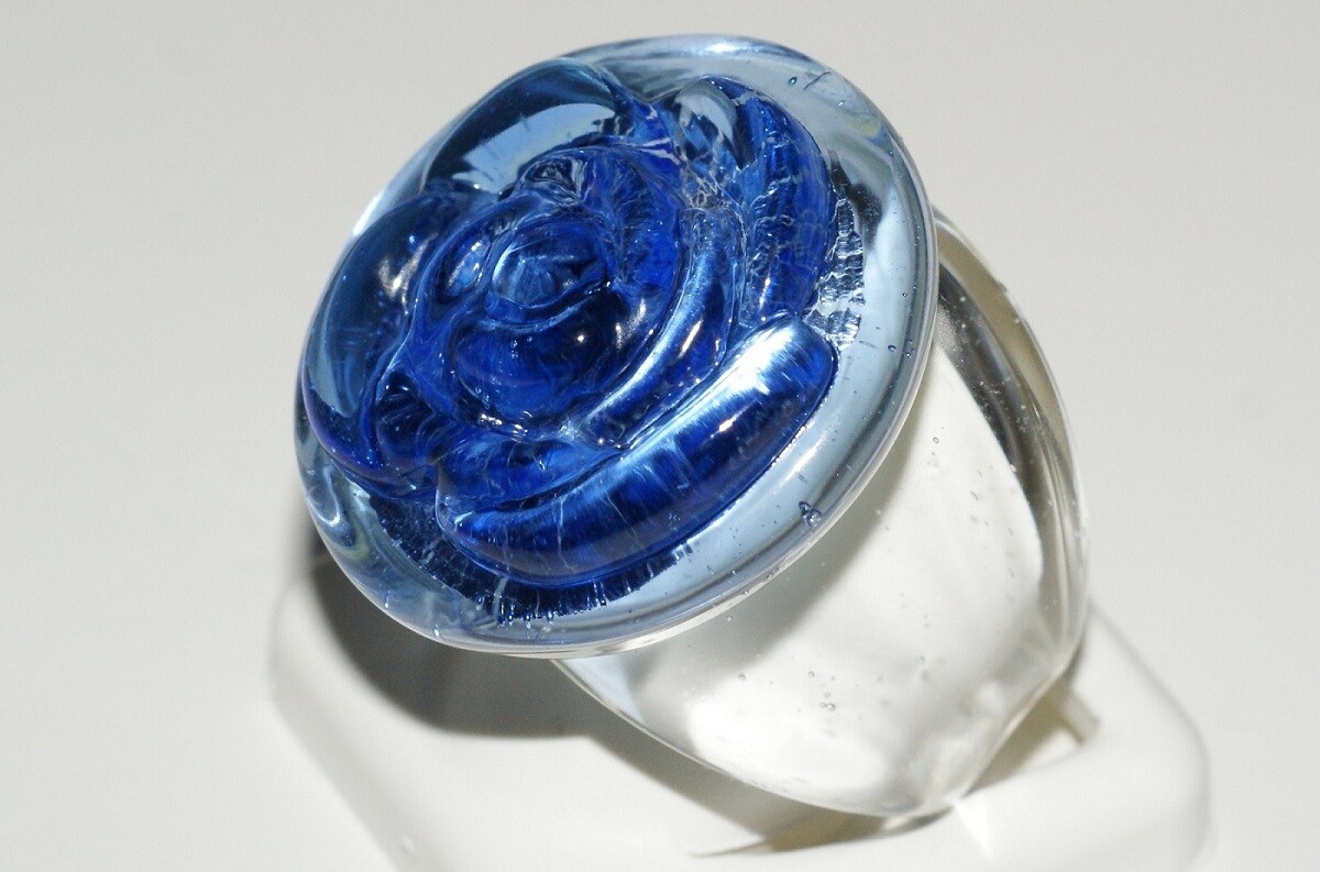 Ring Rose Murano himmelblau 