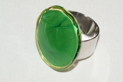 Ring Murano GREENDESI Grösse verstellbar smaragdgrün