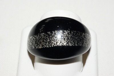 Ring Murano gewölbt, schwarz-silber