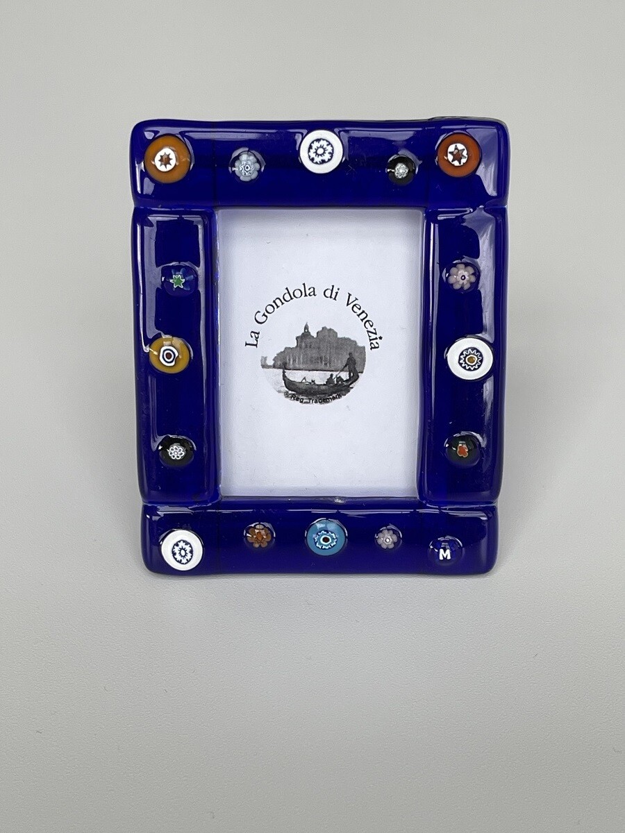 Photo frame Murano H9.5xB7.5cm cobalt blue