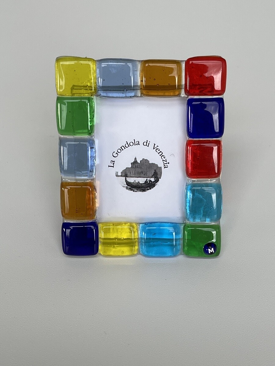 Photo frame Murano glass H8cm, W6.5cm multicolored