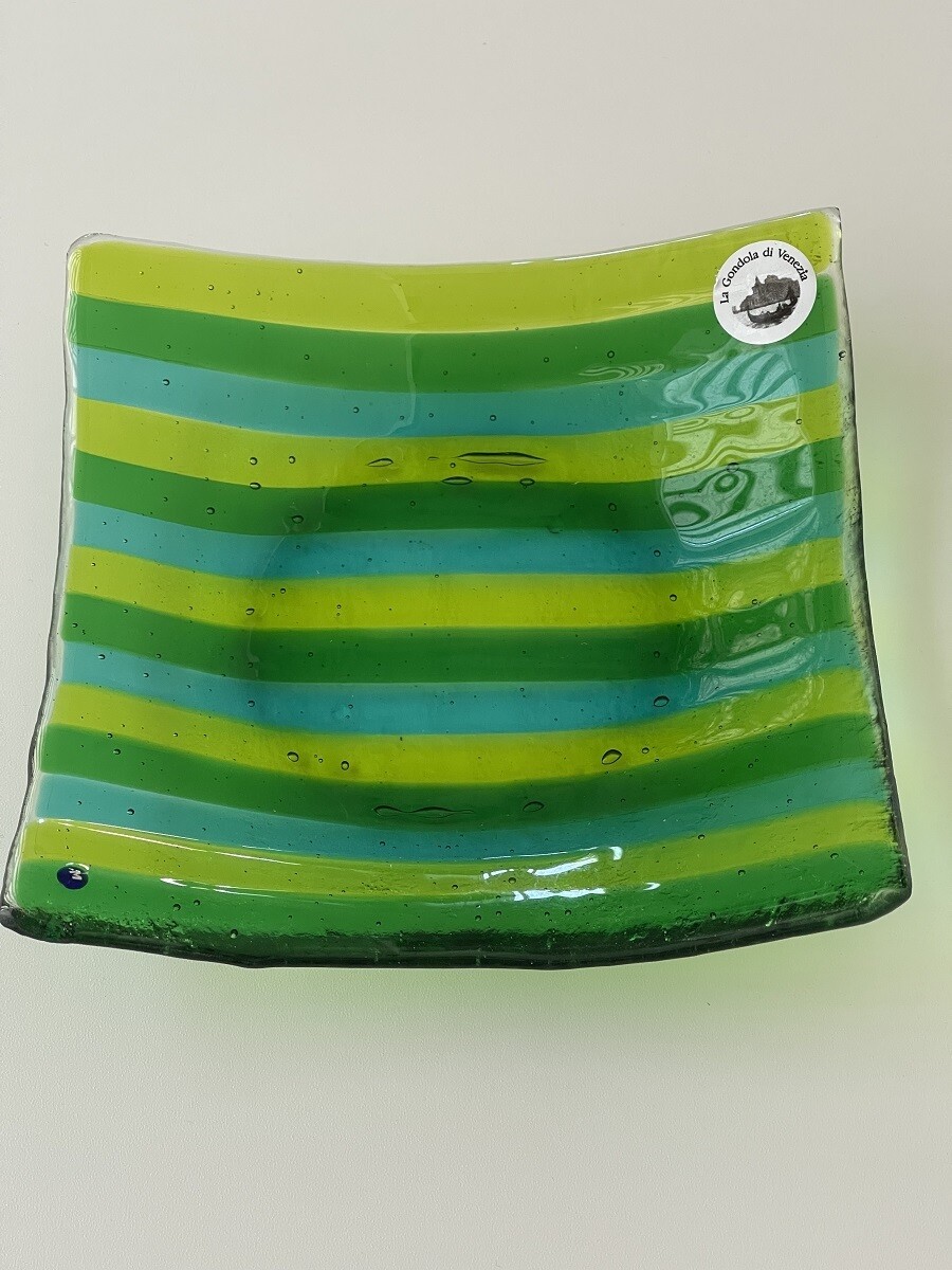 MG Dekor-Schale 18x18cm gestreift grün
