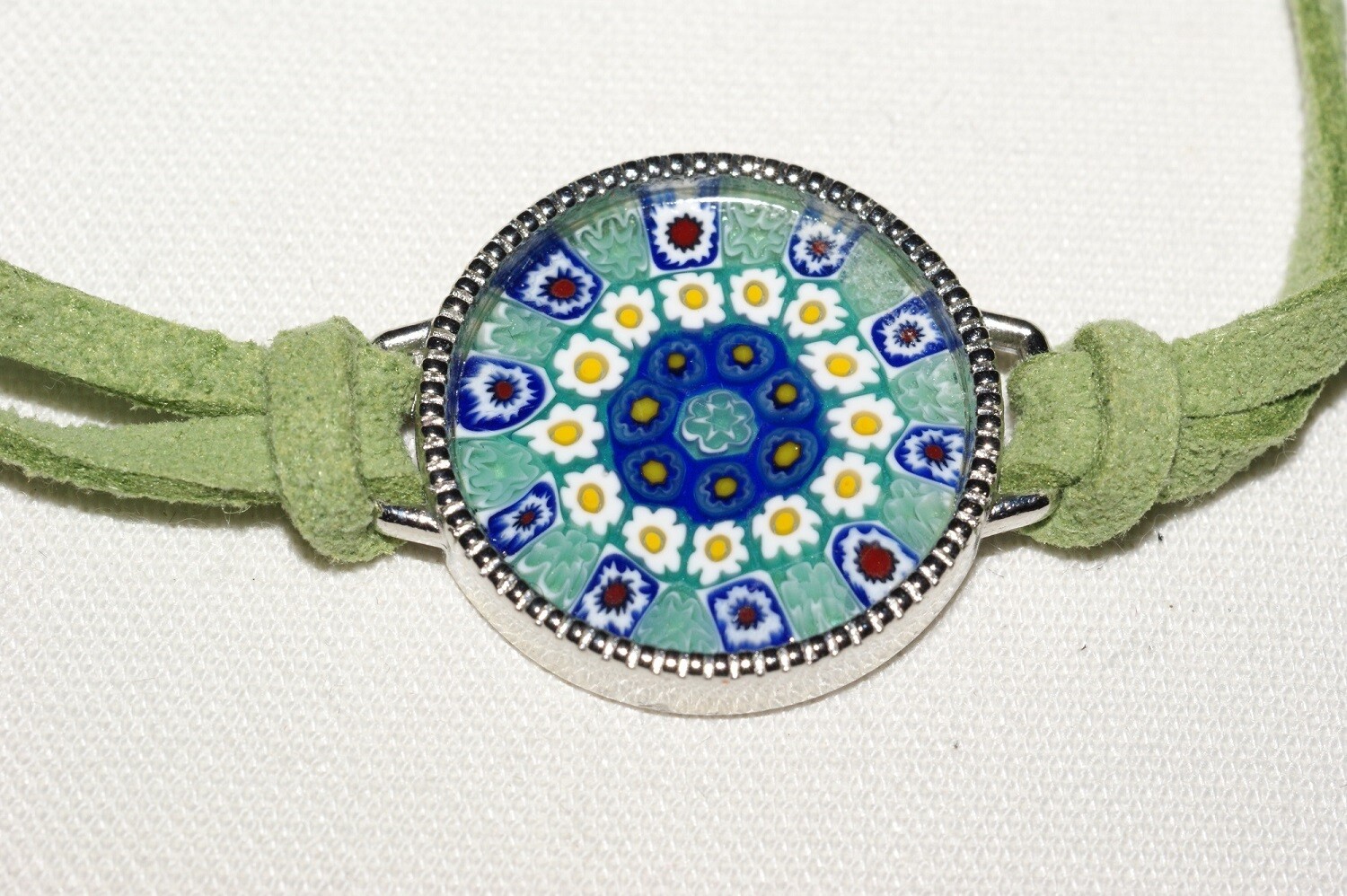 Armband Millefiori, türkisgrün